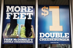 More Feet, $1 Double Cheeseburger